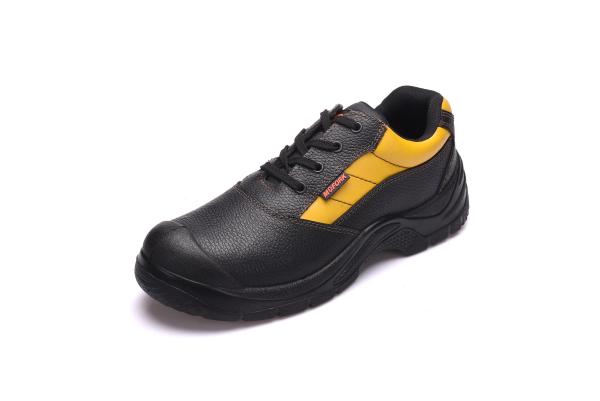 Engineers Black Waterproof Safety Shoes SRC With Embossed Cow Leather Upper