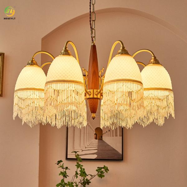 Luz de vidro retro americana do pendente da borla para o quarto da sala de visitas da sala de jantar do estudo