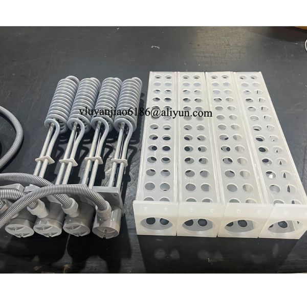 Over The Side PTFE Immersion Heaters for heating chemical liquid in plating tank