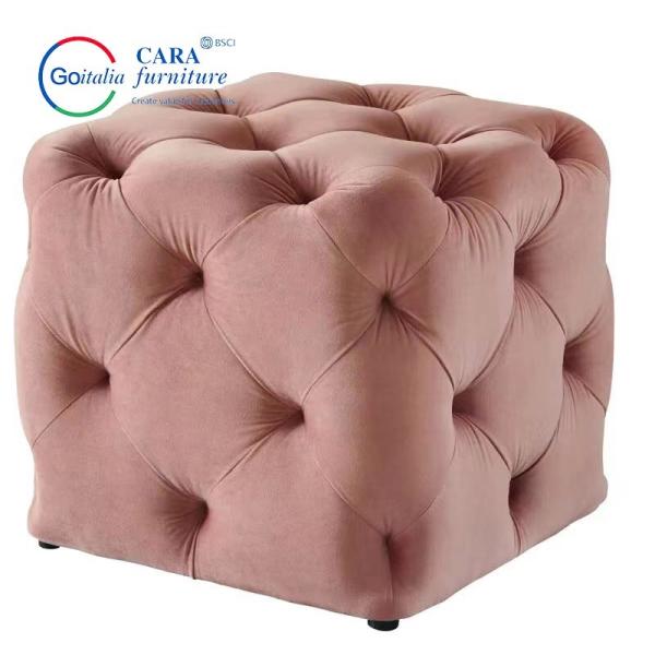 BB2011 Manufacturer Bedroom Furniture Bed Bench Pink Large Square Sofa Stool Ottoman