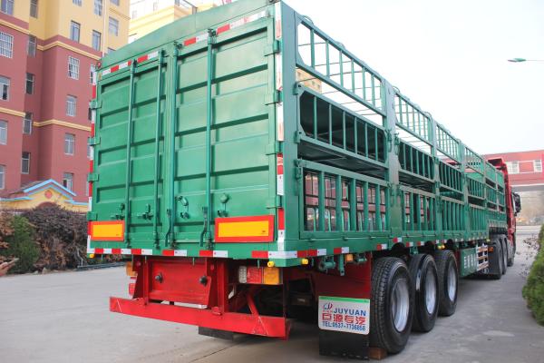60000 kg Max Payload 3 Axles Cattle Fence Type Semi Trailer for Livestock Transportation