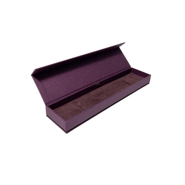 White Sleeve Purple Paper Magnet Packaging Box Square Watch Gift Box For Him
