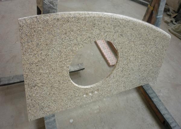 Thailand Gold Granite Island Top Rectangular Basin Hole For Commercial Projects