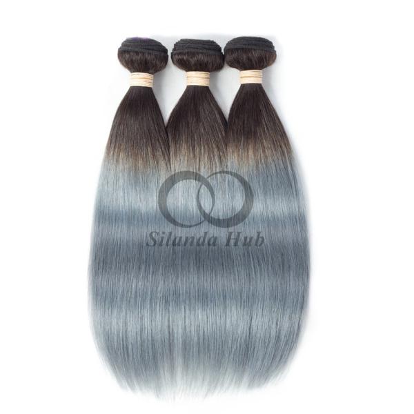 #T1B/Grey Straight Remy Human Hair Bundles Sew In Weave Bundles Brazilian Bundle Deals