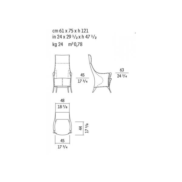 Multi Density Progetti Leather Wing Chair , Solid Wood Dining Chairs
