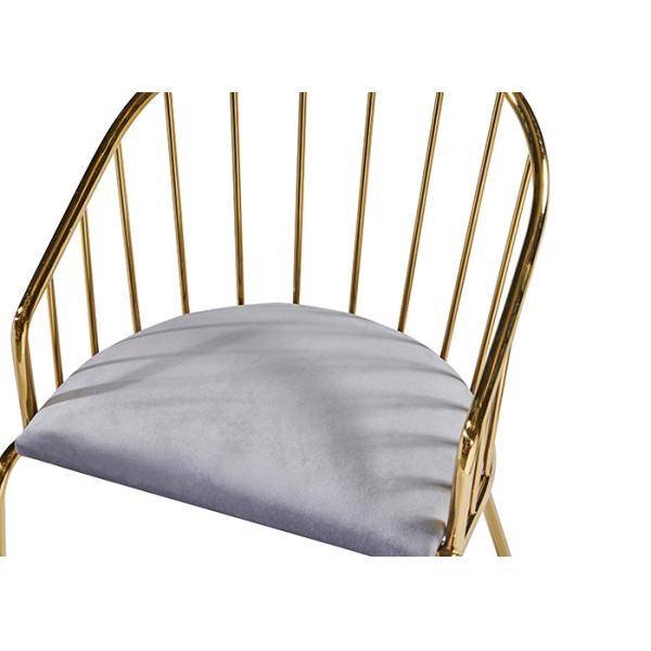 Stainless Steel Leather Padded Dining Chairs With Backrest