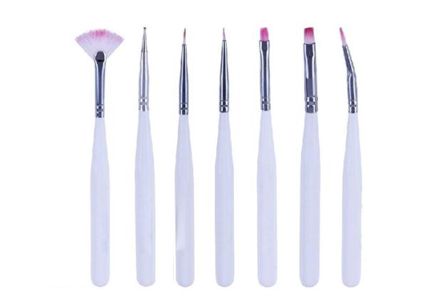 Professional Fine Thin Nail Art Brush , 7 Piece Coloured Gel Nail Art Pen At Home