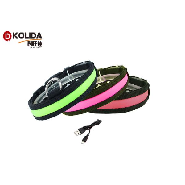 Nylon Luminous Necklace Super Bright LED Dog Collar Leashes For Pets