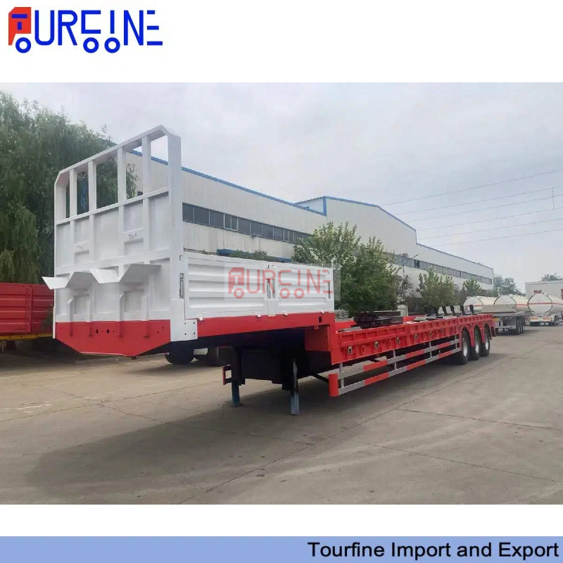 60 Ton 3 Axle Extendable Lowboy Semi Trailer for Construction Machinery