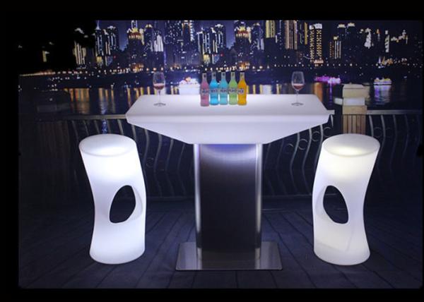 Customized Height Glow Furniture Lighting Hookah Table With Logo Glass Top
