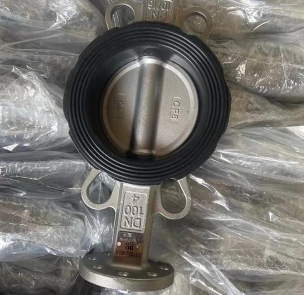 CF8/CF8M Stainless steel ANSI wafer butterfly valve with resilient seal