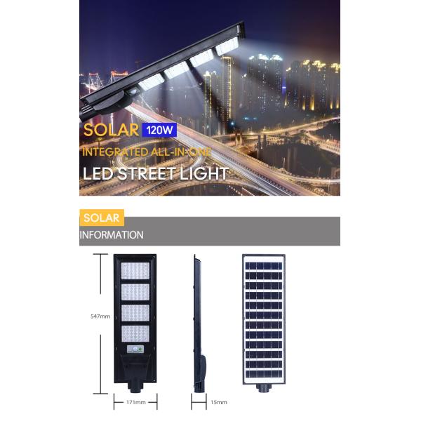 Solar Panel Power 10W/6V 120W Outdoor Smart LED Street Light For Garden Lighting