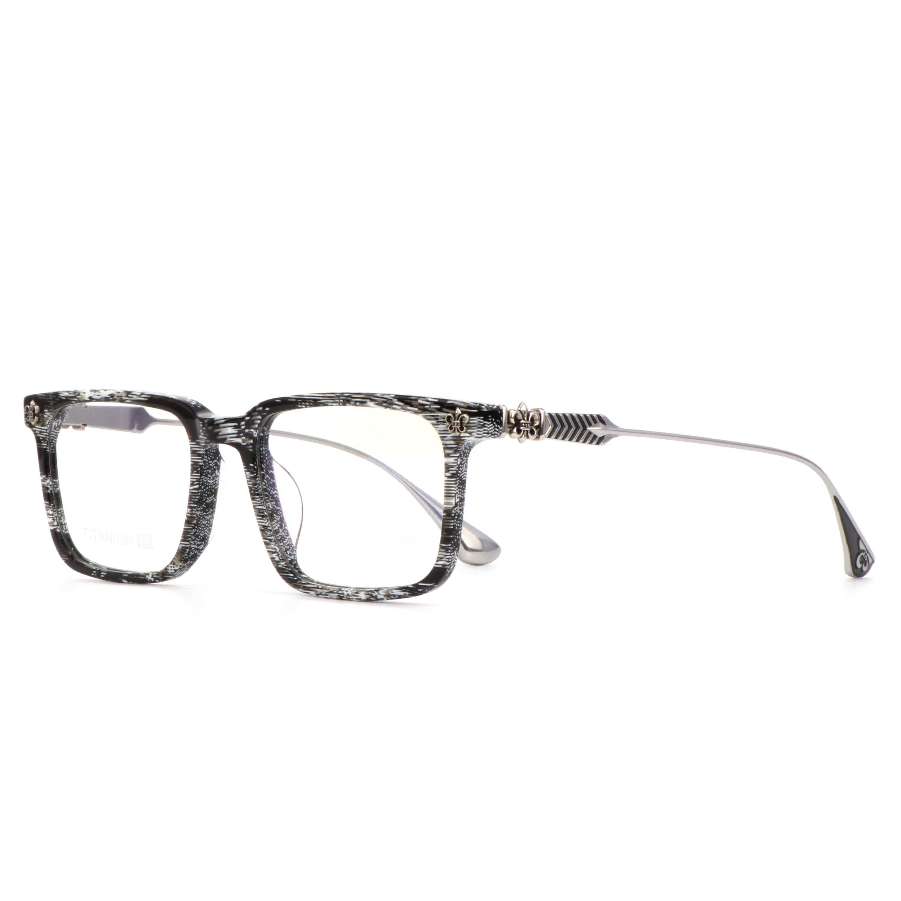CHARMLIBRARY Model 8307 Marble Print Mixed White Red Tortoiseshell Titanium Acetate Ultra Light Durable Unisex Wear Glasses