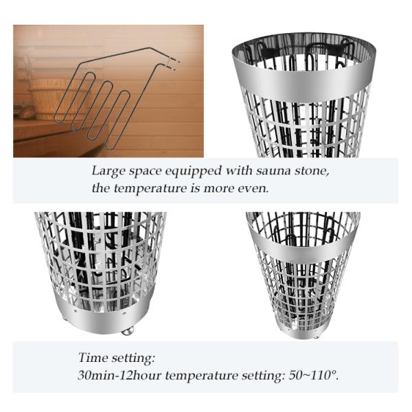 Modern Stainless Steel Sauna Heater Heat Dry Steam Bath Stove Sauna Machine Home Sauna Room Cavity Sauna Room With Internal Controller Electric