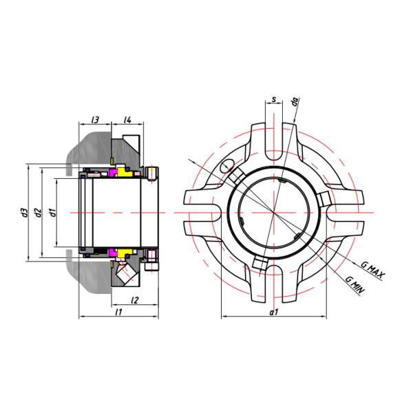 Anel estático de bloqueio de fugas de 50 mm de eixo de bomba mecânica SS316L