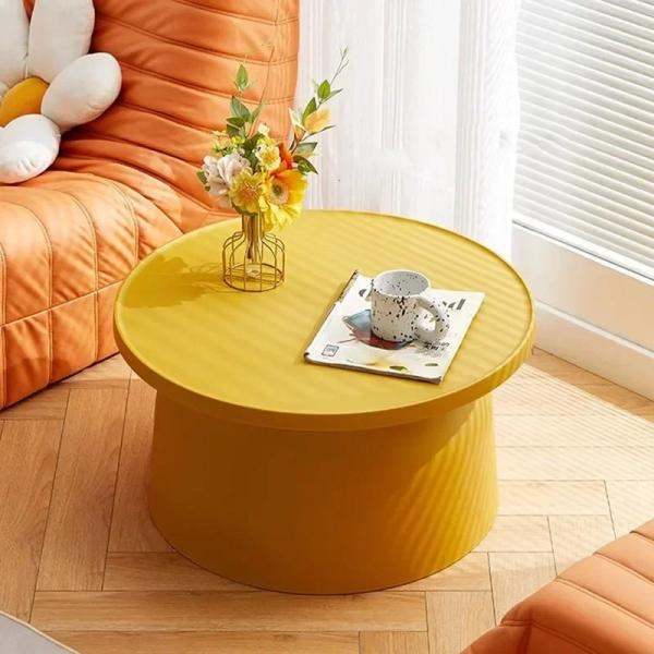 Modern Round Coffee Table for Home Furniture Nordic Plastic Small Mobile Living Room Aesthetic