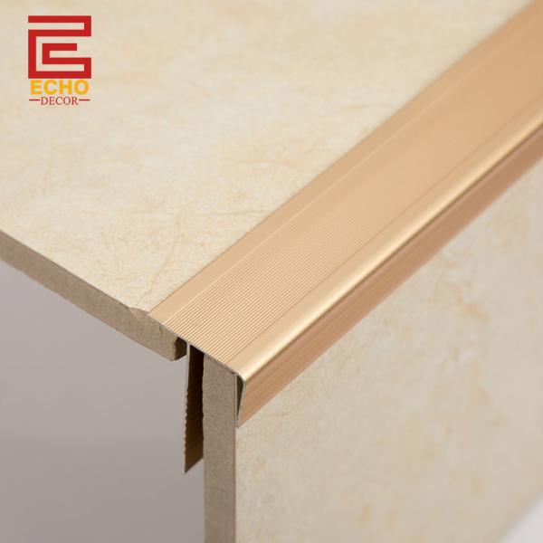 Anodized Bronze Stair Step Edge Trim Aluminium Stair Nose Molding Metal