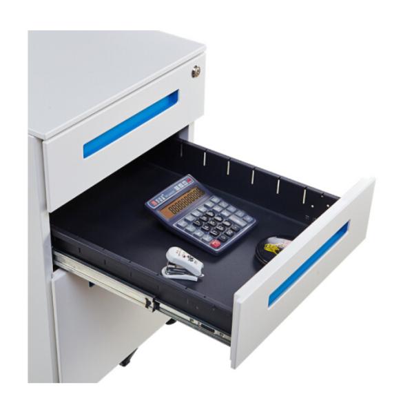 Cabinet mobile de piédestal en métal bleu antiusure de poignée avec la profondeur de 520MM