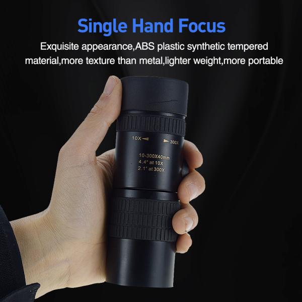 4K 10-300X40mm Phone Monocular Telescope Super Telephoto Zoom Monocular Telescope