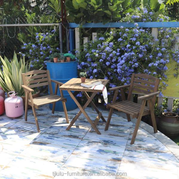 Mail Packing Y Durable Outdoor Patio Furniture Sets with Solid Wood Modern Dining Set and Garden Chairs