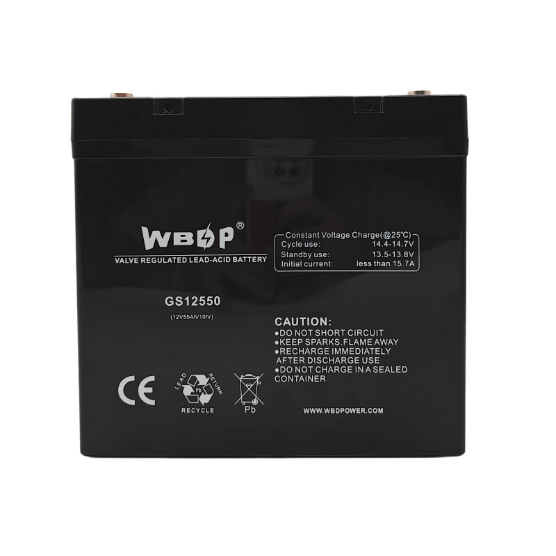Sealed 12V 55Ah AGM Battery Maintenance Free Lead Acid Storage Battery For Solar