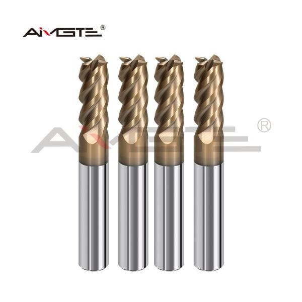 4 Flute Solid Carbide End Mill Nano Bronze Coating CNC Milling Tools For Hard Materials HRC60