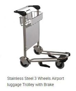 3 Wheels Loading 250kg Airport Luggage Carts , Airport Baggage Cart Aluminum Alloy
