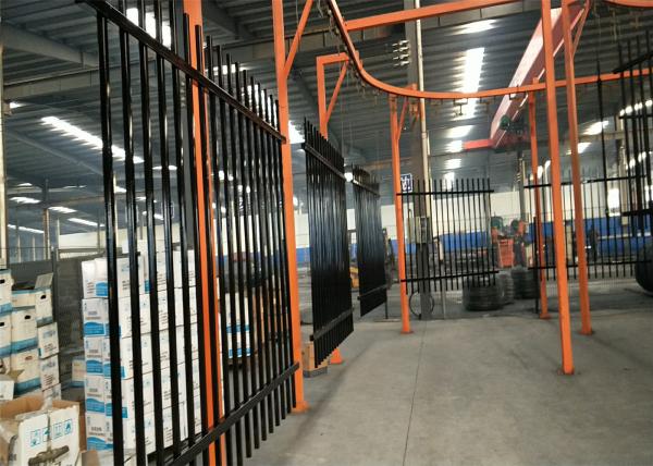 Pressed Spear Garrison Fence Tubular Welding Fencing 1800mm x 2400mm imported For Sale Stain Black Powder Pressed Spear