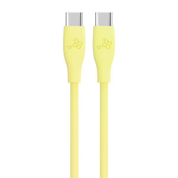 Câble USB-C vers USB-C turquoise au design élégant avec motifs floraux délicats OEM CC60W/CL27W Sortie 3A