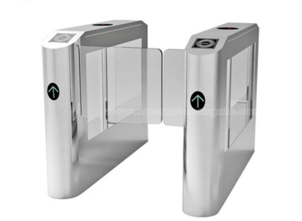 Automatic pedestrian access control system 304 stainless steel swing turnstile gate with RFID card / fingerprint