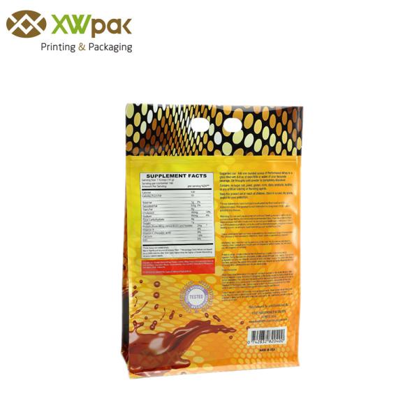 Zipper PET Flat Bottom Bag Snack Food Packaging Heat Seal For Nutrition Powder