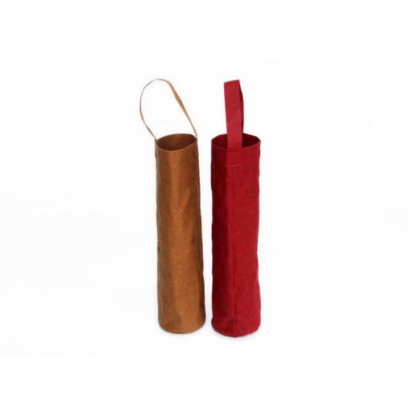 Washable Kraft Paper Wine Bottle Bags Eco Friendly Recycled Design