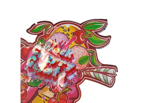 O costume cortado plástico Mylar ensaca o holograma dado forma especial que pinta 3.5g