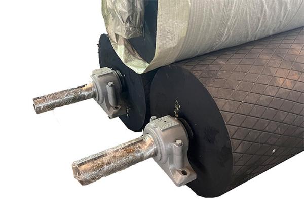 Drive Unit Belt Conveyor Head Pulley Diameter 400mm Diamond Lining