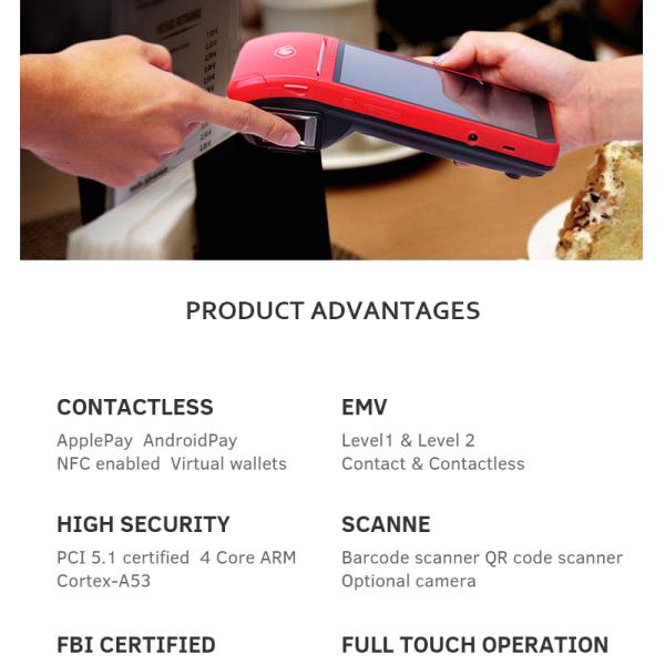 Пикселы терминала Handheld PDA 720*1280 IPS 8 POS TDS CDMA умные мега