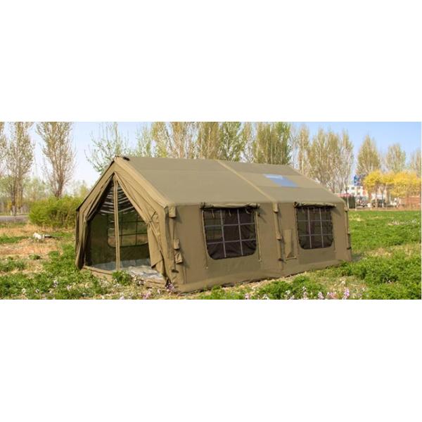 Military Green Inflatable Tent Exquisite Outdoor Camping 17.2 Square Meters Cotton Cloth