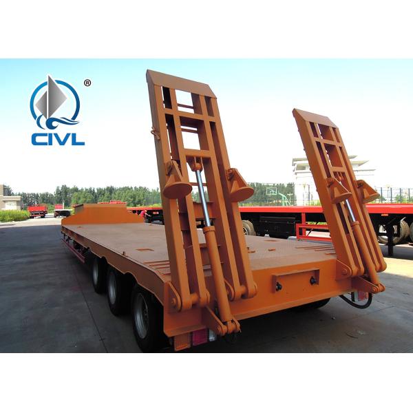 Civl 3 Axles Equipment Low Bed Trailer King Pin 3.5 Inch Q235 Material With Radial Tires