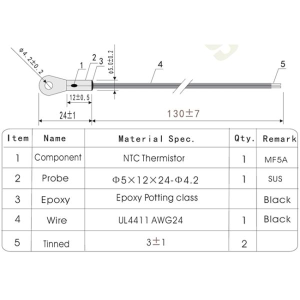 Sus Ntc Lithium Surface Mount Temperature Sensor For Automotive