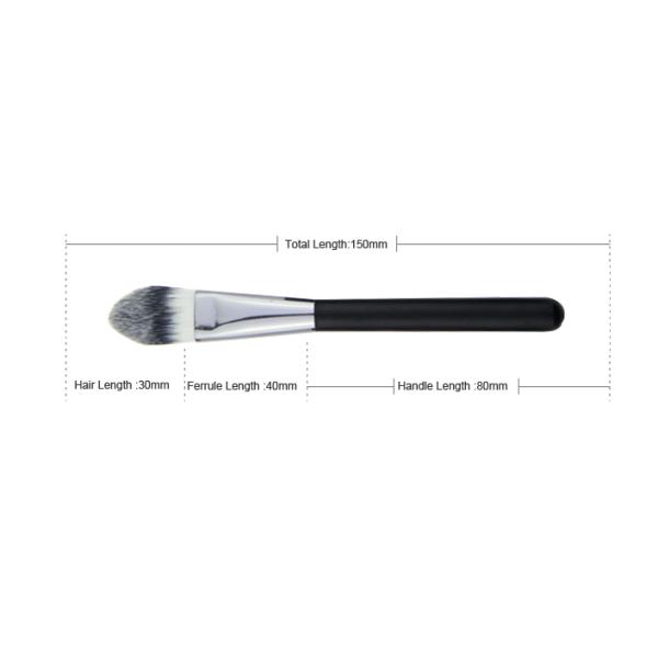 Eco Sliver Ferrule Cute Powder Foundation Brush With Long Wooden Handle
