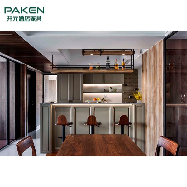 Wooden Warm Villa Kitchen Furniture Sets Bar Table And Chair