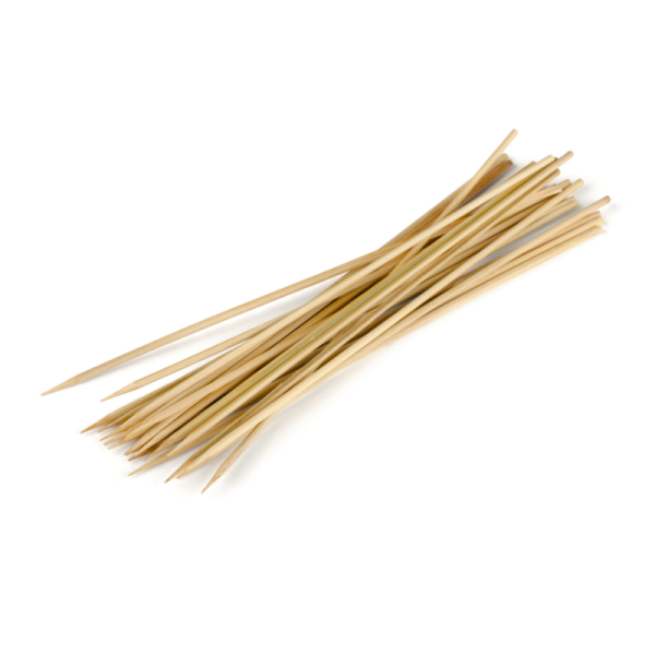 Plastic-free round bamboo skewers, custom logo bamboo skewers