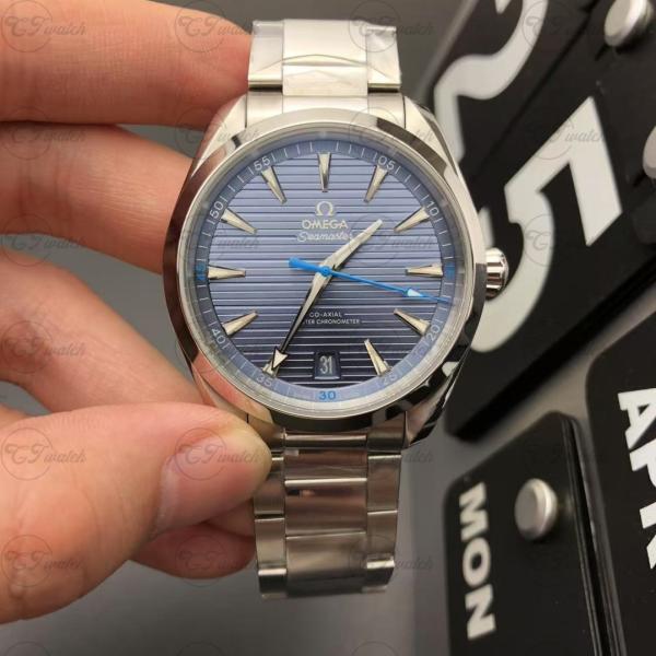Omega Seamaster Aqua Terra 41MM Clone Horloge automatique 8900 Mouvement Numéro bleu en acier inoxydable