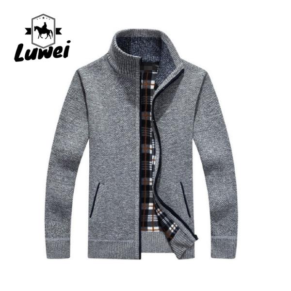 Полный Zip Мужской Кардиган Одежда Zip Up Толстый Утилита Трикотаж Большой Размер Мужчины Мужские свитера Джакеты с карманным