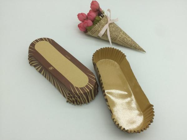 Oilproof Boat Shaped Paper Baking Cups Brown Cupcake Wrappers Muffin Eco Friendly