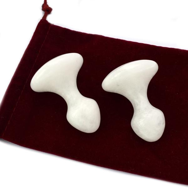 Logo Customized White Jade Gua Sha Massage Tool for Face and Neck Pain Relief Massage Stone