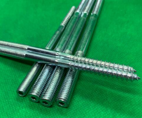 Double End Head Wood Thread Hanger Bolt Plating Zinc Grade 4.8 ISO 7045