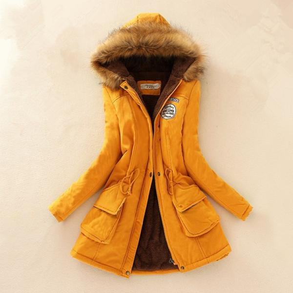Thick winter jacket women winter jacket parka jacket with fur warm collar lining thick woolen jacket