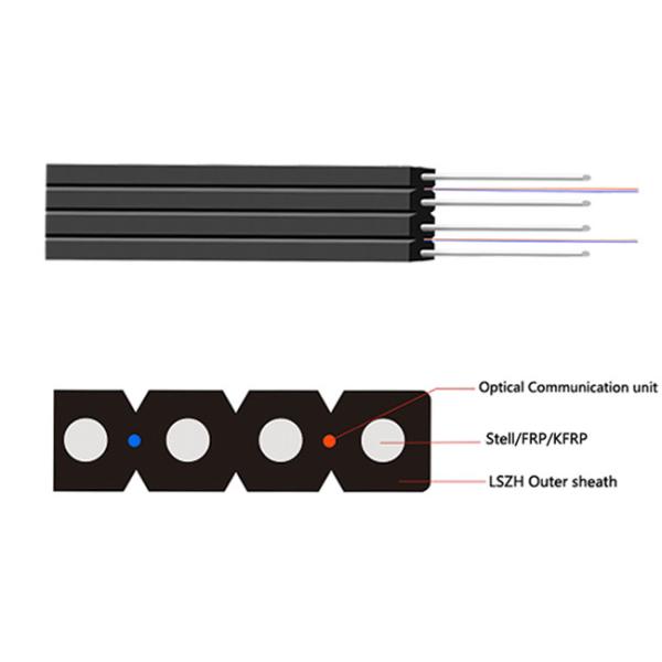 Elásticos internos da mosca G652D G657A do dobro do cabo de fibra ótica do núcleo de FTTH 2 bons