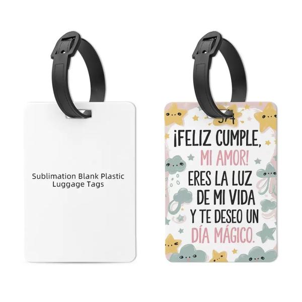 Sublimation Luggage Tags Blanks Custom Printing Double Sided PBT Plastic Sublimation Luggage Tag