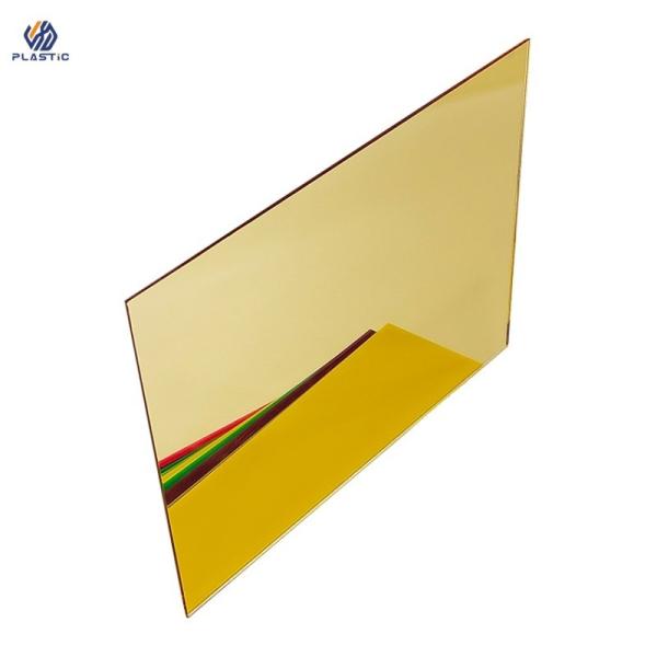PE Film Covered Gold Mirror Acrylic Sheet 4ft X 8ft